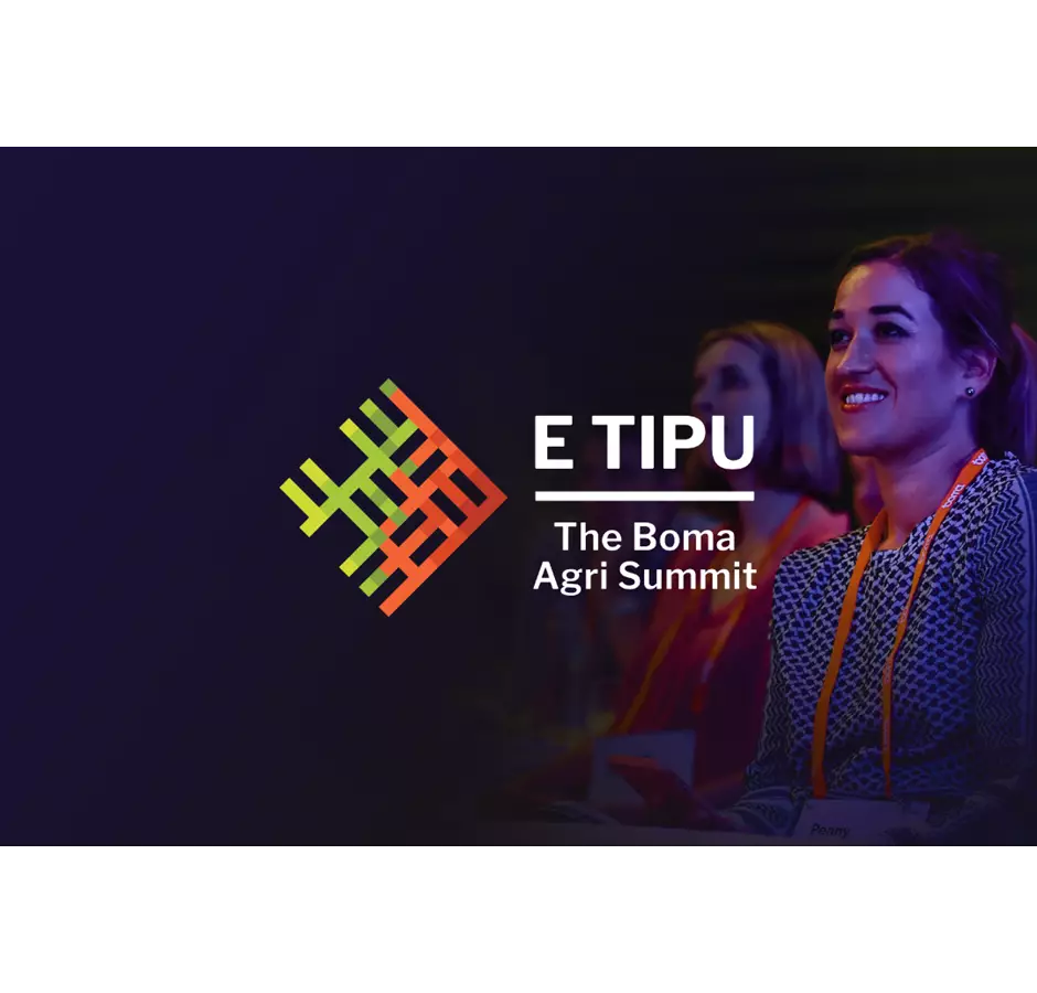 E Tipu logo and promo image of audience member