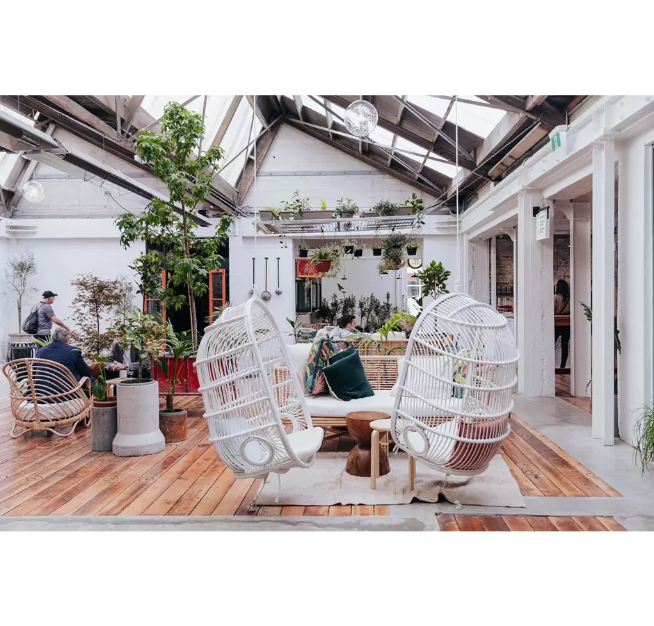 Hanging chairs at the Welder