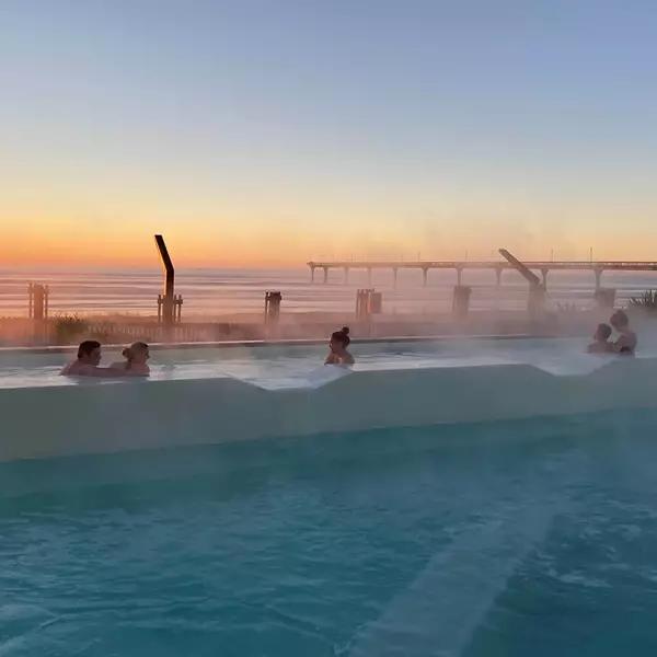 Christchurch New Brighton Hot Pools With Sunrise