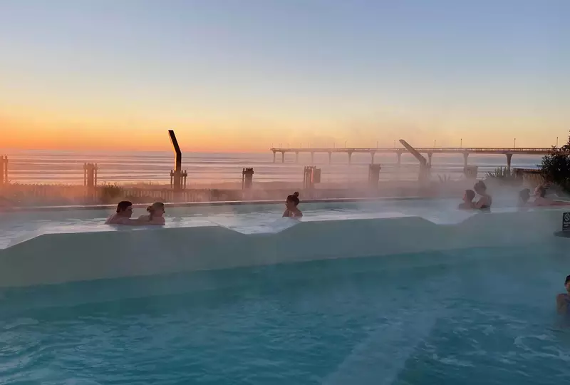 Christchurch New Brighton Hot Pools With Sunrise